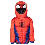 Marvel Avengers Spider-Man Toddler Boys Zip-Up Cosplay Winter Coat Puffer Jacket Red 5T
