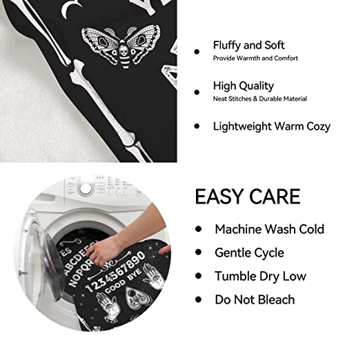 Kamoxi Funny Ouija Board Blanket Magic Witch Spirit Gothic Black Throw Blankets For Women Girls Bed Sofa Chair Couch Halloween Decor Soft Fluffy Fleece Flannel Blanket Fuzzy Gifts Bedding 50"X40" #TOP5
