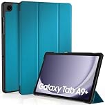 EasyAcc Case for Samsung Galaxy Tab A9+ Plus 11 Inch 2023 Tablet, Ultra Thin Cover with Stand Function PU Leather Protective Cover for Samsung Tab A9+(SM-X210/SM-215/SM-216), Peacock Blue