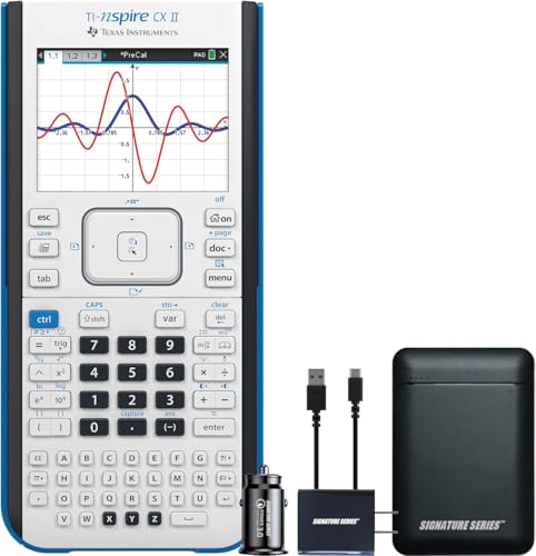 Texas Instruments TI-Nspire CX II Graphing Calculator, Signature Series Power Bundle