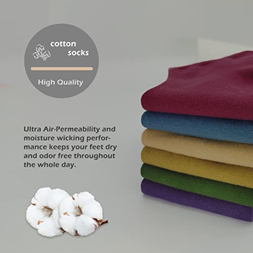 Women's Cotton Socks, Soft Thin Breathable Moisture Wicking Ankle Crew Casual Socks 6 Pairs4