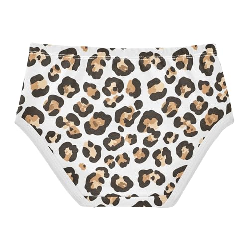 Girls Underwear Toddler 2t Cotton Panties for Girl Artistic Briefs Girls Undies Leopard Spots Brown White2