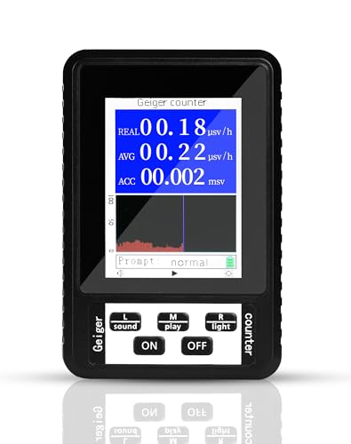 LAOYE Compteur Geiger Détecteur de Rayonnement Nucléaire Détecteur de Radiations Dosimètre Radioactivité Moniteur de Rayonnement Détection Rayons Bêta Gamma X-Ray - avec écran LCD