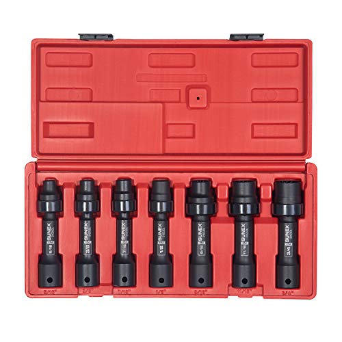 SUNEX TOOLS 2696 1/2-Inch Drive SAE 12-Point Driveline Socket Set, 7 Piece