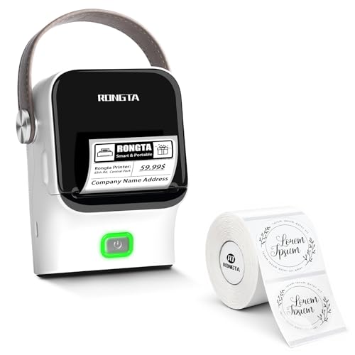Image of Rongta 2 Inch Label Maker Machine with Transparent 2 inch Round Labels