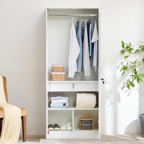 Image of Home Centre Engineered Wood Helios Alton 2-Door Wardrobe with Mirror