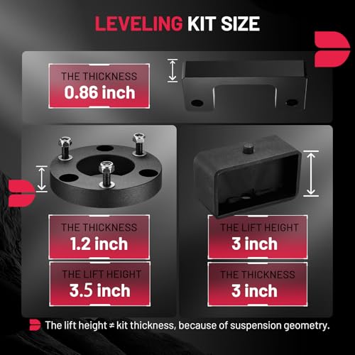 Image of BDFHYK 3.5 inch Front and 3 inch Rear Leveling Lift Kits Compatible with Chevrolet Silverado 1500 Compatible with GMC Sierra 1500, Suspension Lift Kit Set for 2007-2019 Silverado 1500 2WD 4WD