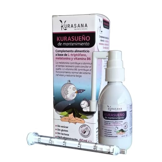 Kurasueño de Mantenimiento 60 ml. Melatonina, Triptófano, Vitamina B6 en Spray para Niños y Adultos. Despertares Nocturnos. Sueño Reparador. Insomnio. Sin Fructosa/Lactosa/Gluten. 120 Días.