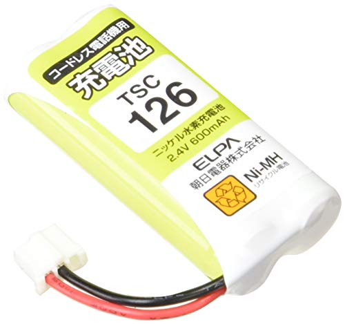 ELPA TSC-126 Rechargeable Battery for Phones, Panasonic Equivalent Battery Pack, 2.4 V, 600 mAh, NiMH Rechargeable Battery