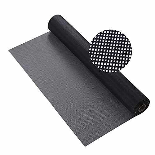 BafloTEX Pet Screen 36"x50' for Door and Window, Patio Screen, Adjustable Door and Window Mesh, Pet Resistant, Black SPBLK3650