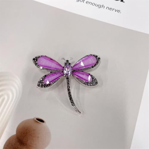 Image of Dragonfly Resin Brooch Lapel Pins for Women Girls Cute Elegant Animals Brooches for Dresses Suit Hat Bag Fashion Trendy Jewelry Ceremony Banquet Decoration