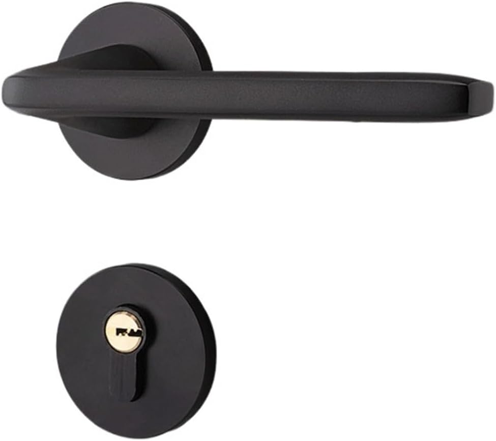 Modern Indoor Bedroom Door Lock Simple Silent Mute Black Split Lock Household Wooden Door Lock(Dumb Gun)