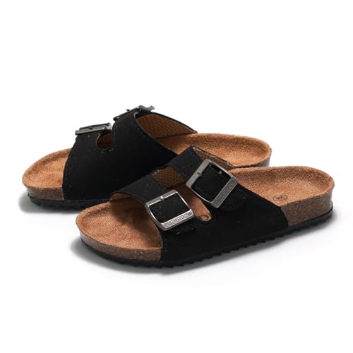 IWIHMIV Boys Girls Sandals with Cork Footbed Adjustable Strap Casual Slides Sandals Beach Open Toes Flat Slippers4