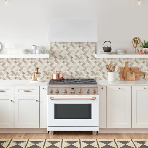 STICKGOO Arabesque Peel and Stick Backsplash, 12”X12” Backsplash Tile for Kitchen Peel and Stick, Self Adhesive Wall Tile Stick on Tiles (Brown Beige) by STICKGOO - Image 8