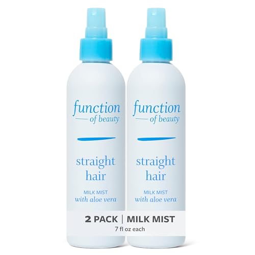 Image of Function of Beauty Straight Leave In Hair Conditioner - Anti-Frizz, 2-Pack | Lightweight Moisturizing Sulfate-Free Leave In Conditioner Treatment for Natural Volume & Shine - Oily Hair Care Products