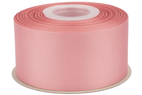 Tekdeere 2 inch Solid Dusty Rose Grosgrain Ribbon 25 Yards, Perfect for Gift Wrapping, Crafts, Bows Making, Sewing, Wreaths, Hair Accessories and Wedding Decoration