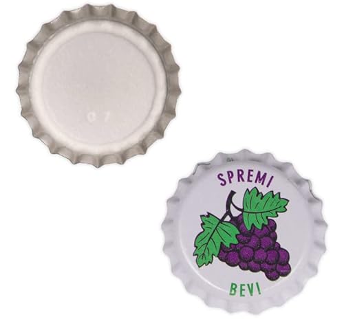 Opiros Selezione Promo Tappi Corona D.26 Per Imbottigliamento Birra Vino Pomodori Idonei Alla Bollitura 1 Scelta (Uva, 100)