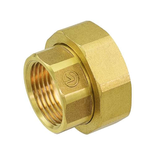 Kaelah 2 Stück Pumpenverschraubung 1 1/2\ x 1\, Hahnverlängerung 1/2 zoll, Aus Messing DN25 inkl für Umwälzpumpe Pumpe Heizung Fitting Montage mit Verschraubung Heizungspumpe Flachdichtung