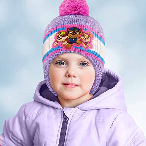 Nickelodeon girls Winter Hat and Mittens Set, Paw Patrol's Marshall, Chase and Skye Toddler Beanie for Ages 2-42