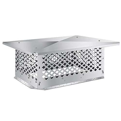 BUYYAH Chimney Cap, 14" x 26", All Stainless Steel Structure