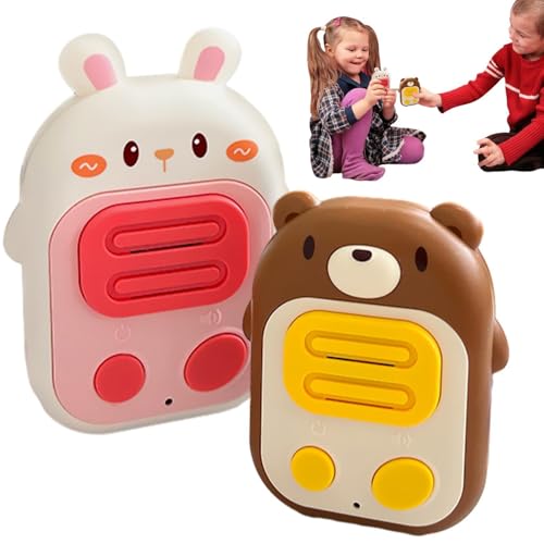 Walkie Talkies para niños, Walkie Talkies para niños - Walkie Talkies con forma de conejo y oso de largo alcance que funcionan con pilas, 2 piezas para niños | Walkies Talkies silenciosos inalámbricos