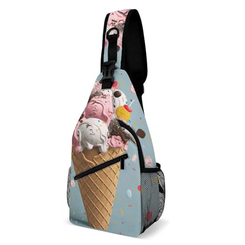 Blue Peacock Sling Bag for Men Women - Adjustable Crossbody Chest Backpack, 15