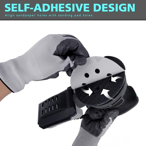 5-Inch Random Orbital Sander, 3Amp Electric Palm Sander with 6-Speed Control, Dust Collector & 16 Sandpapers for Woodworking, Sanding and Polishing Wood/Metal Surfaces by XSSIVE - Image 3