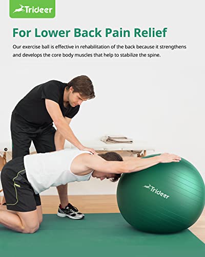Trideer Exercise Ball For Physical Therapy, Swiss Ball Physio Ball For Rehab Exercises, Workout Fitness Ball For Core Strength, Yoga Ball For Balance & Flexibility #TOP1