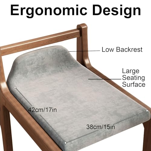 Silla multifuncional para tocador y dormitorio con patas de madera 2
