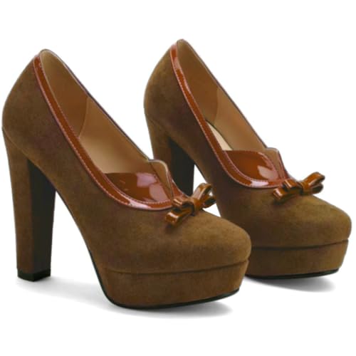 Image of SHODENSE Women Vintage Chunky Platform Loafers Pumps Tassel Round Closed Toe Slip On Suede Block High Heel Dress Loafer Shoes Buckle Strap Oxford Loafers Fringe Pump Dressy Chic Sexy Y2k 4-11 M US