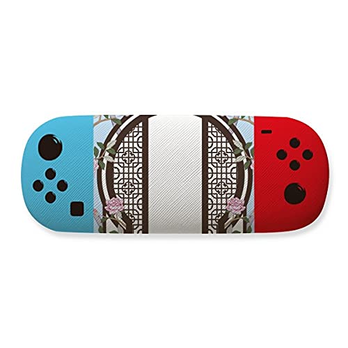 Étui de rangement pour porte de lunettes fleurs chinoises bleu boîtier rigide