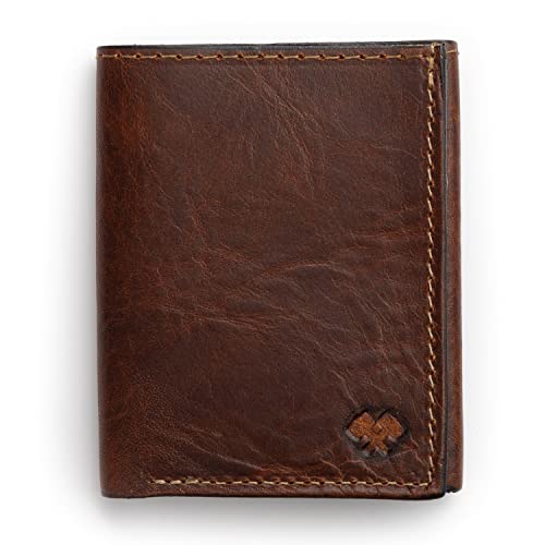 Trifold Leather Wallet For Men | Made In USA | Genuine Full Grain Leather Men