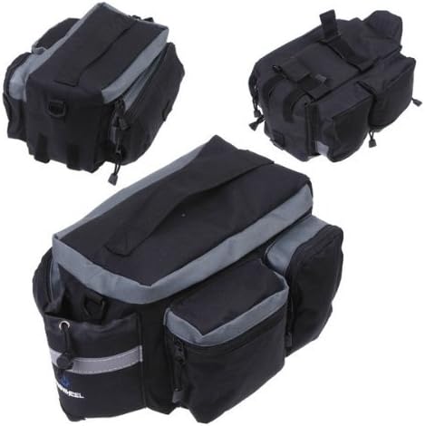 Black Multi-functional Bicycle Rear Seat Trunk Bag Shoulder Handbag Bag Pannier
