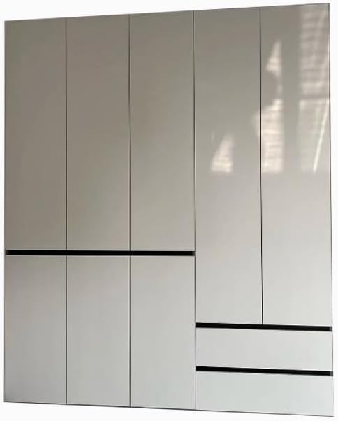 Minimalist Style Cabinet, Wooden White Grey Modern Style Wardrobe for bedrooms and Closet (Modern, Grey)