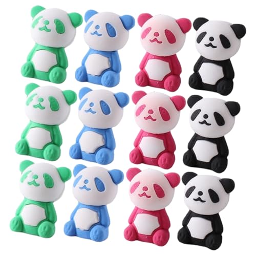 HAPINARY 36個 熊猫消し 小型かわいい動物デザイン 向け学用品 文房具用消し 環境素材 明るい色彩で書きや絵に 家 学校 オフィス対応