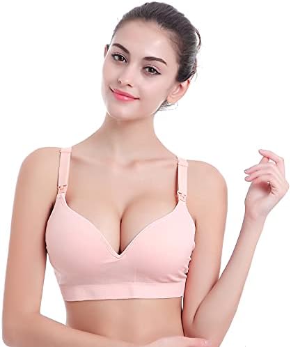 HUERTOP Sexy Lingerie for Women Maternity Pregnancy Seamless Breastfeding Bras No Underwire LB709 Pink
