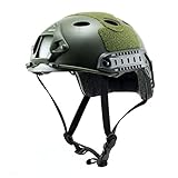 Tactical Crusader Lightweight Tactical Helmet, Green, Fully Adjustable