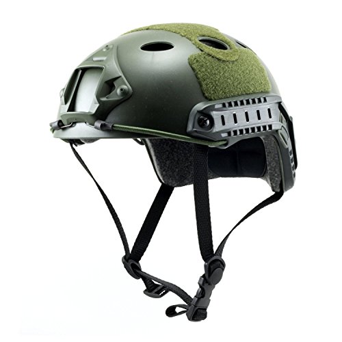 Tactical Crusader Lightweight Tactical Helmet, Green, Fully Adjustable