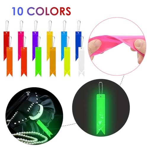 FDGGT 20 Stück Reflektierende Streamer-Anhänger, Kinderschulranzen-Anhänger, PVC-Sicherheitswarnanhänger, Geeignet Zum Radfahren, Gehen Und Laufen