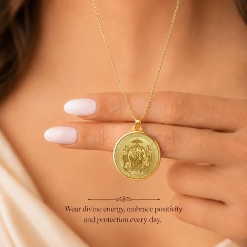 Image of DIVINITI 24K Gold Plated Double-Sided Religious Pendant with Premium Gift Box, Spiritual Locket for Men & Women, Devotional Jewellery for Gifting & Everyday Wear