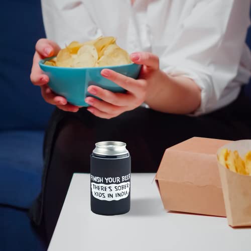 Funny Guy Mugs Finish Your Beer There's Sober Kids In India Collapsible Neoprene Can Coolie #TOP2