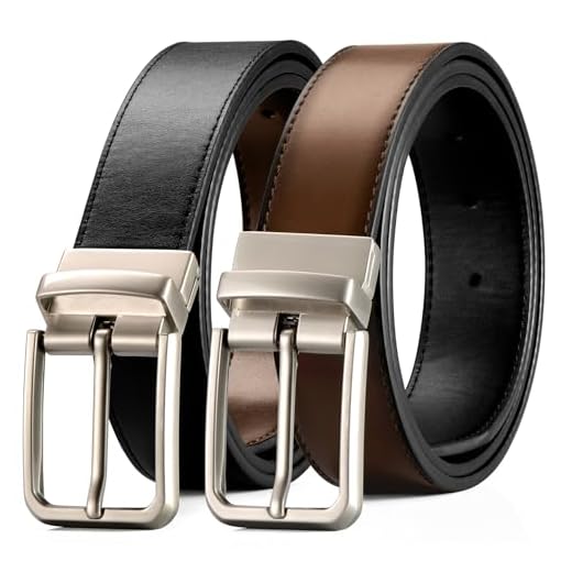 LCG LUCHENGYI Cinto de couro masculino, cinto reversível clássico de 3,5 cm, cintos casuais, cinto moderno de 2 estilos, para calças jeans, Preto/Marrom, 46"(waist:42"-46")