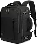 VANKEV 40x30x20 Ryanair EasyJet Eurowings Wizz Air Cabin Bag Underseat 24L Travel Bag Hand Luggage Backpack Carry-ons Cabin Size for Airplanes Flight Travel Ruscksack Fit 15.6 Inch Laptop BLACK