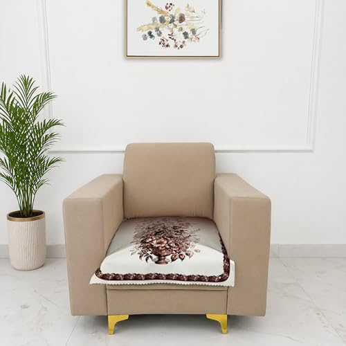 Image of Homerz Premium 'Luxe Series' Holland Velvet Sofa Cover | Smooth Finish | Anti-Skid Fleece Backing | Soft Touch Couch Protector for Living Room (Rust, 1 Seater, Only Seat Cover)