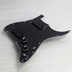 Pickguard précâblé Black 11 Trous Préwired Pickguard HH Alnico 5 Humbucker Pickup pour La Guitare Électrique… - Les Beatles, Paul McCartney, John Lennon, RIngo Starr, George Harrison Pickguard précâblé Black 11 Trous Préwired Pickguard HH Alnico 5 Humbucker Pickup pour La Guitare Électrique… – Image 2