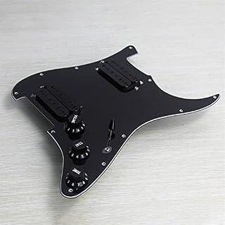 Pickguard précâblé Black 11 Trous Préwired Pickguard HH Alnico 5 Humbucker Pickup pour La Guitare Électrique… - Les Beatles, Paul McCartney, John Lennon, RIngo Starr, George Harrison Pickguard précâblé Black 11 Trous Préwired Pickguard HH Alnico 5 Humbucker Pickup pour La Guitare Électrique… – Image 2