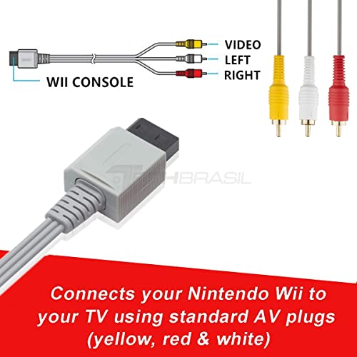 Cabo Av Áudio E Vídeo 3Rca Para Nintendo Wii e Wii U