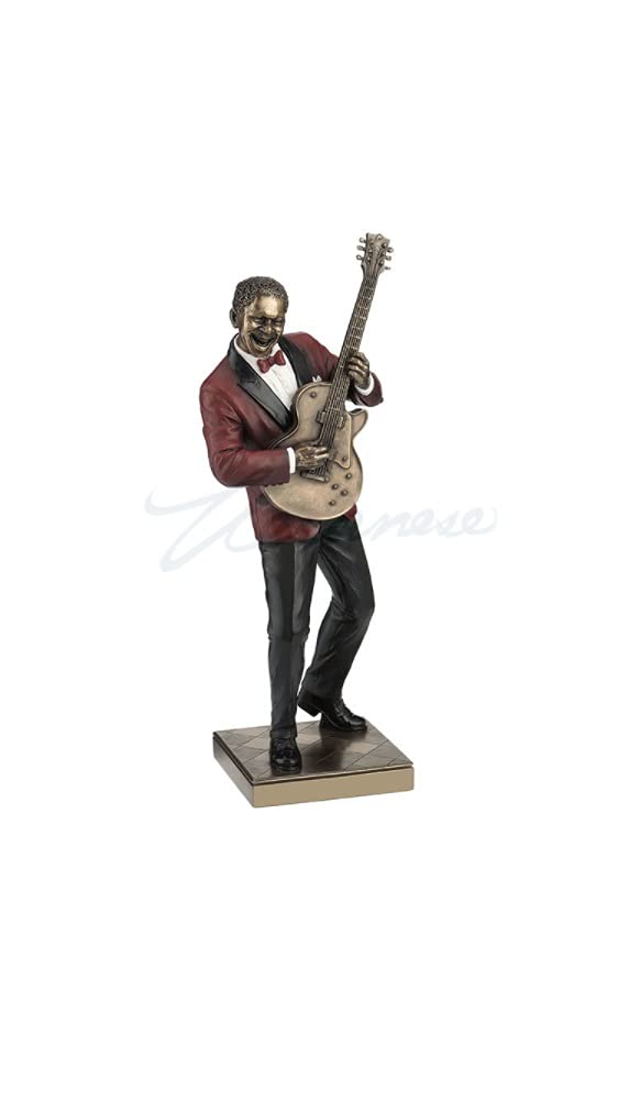 Figurine guitariste bronze 32 cm, idée cadeau idéal pour passionné de musique