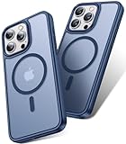 Humixx Magnetic for iPhone 15 Pro Max Case, [14 FT Drop Protection] [Compatible with MagSafe] Translucent Matte Back Slim Thin Protective Phone Case for iPhone 15 Pro Max Case 6.7'', Blue Titanium