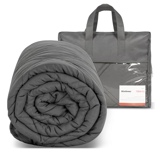 Winthome Manta Pesada 135x200cm 6kg, Mantas con Peso Doble Costura, Cobertor Pesado Ansiedad, Weighted Blanket para un Dormir Profundo y una Mejor Relajación Adulto (Gris)